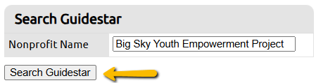 search guidestar button