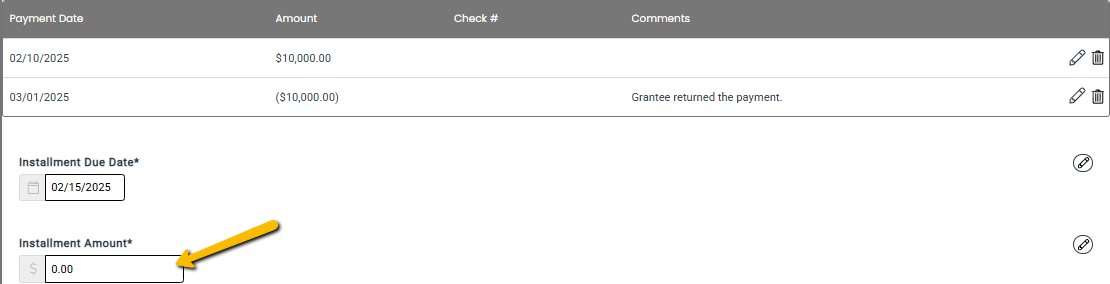 intsallment amount
