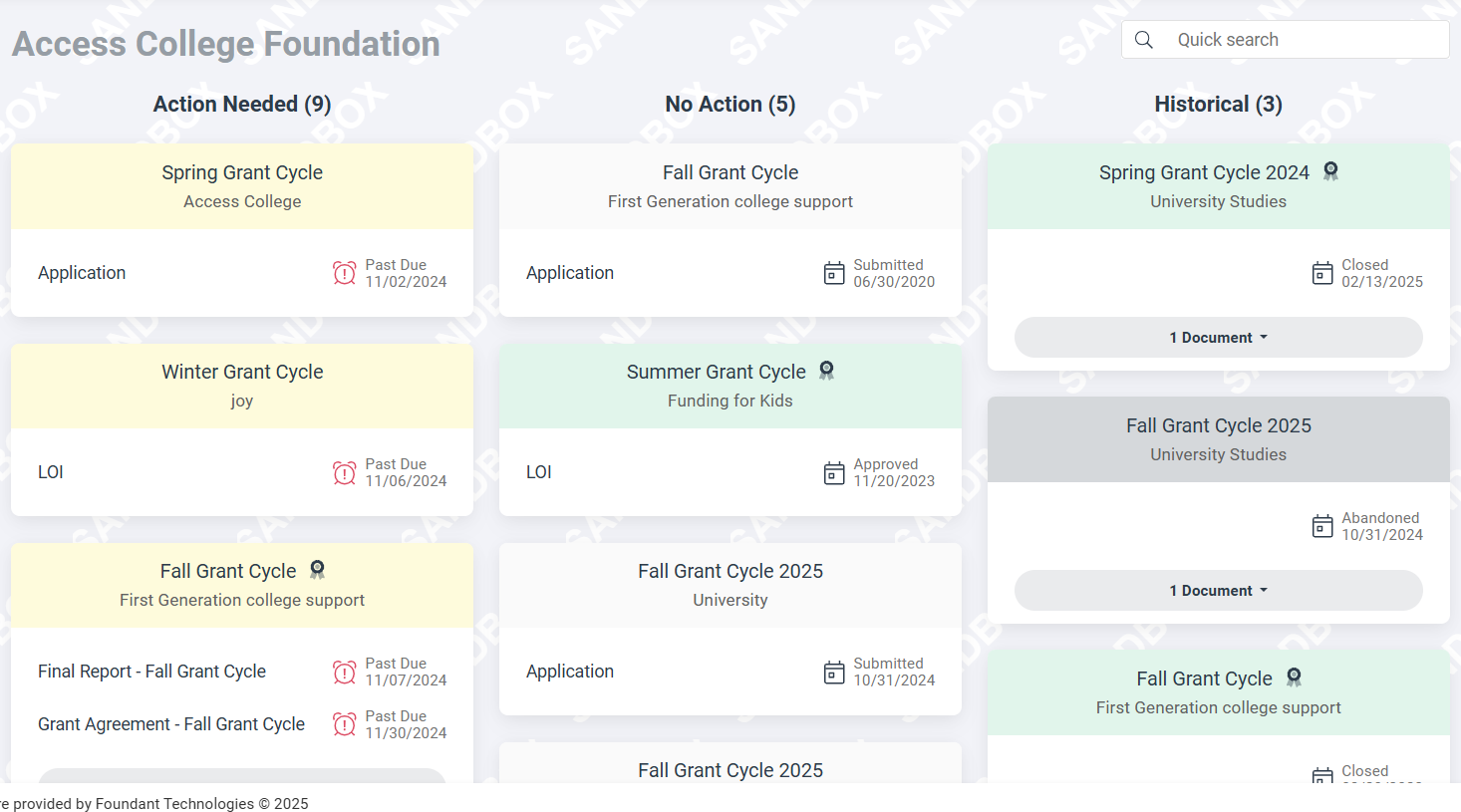 applicant dashboard