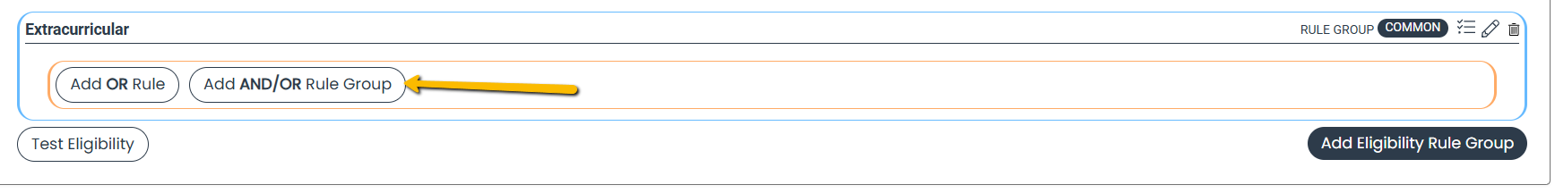 add and/or rule group