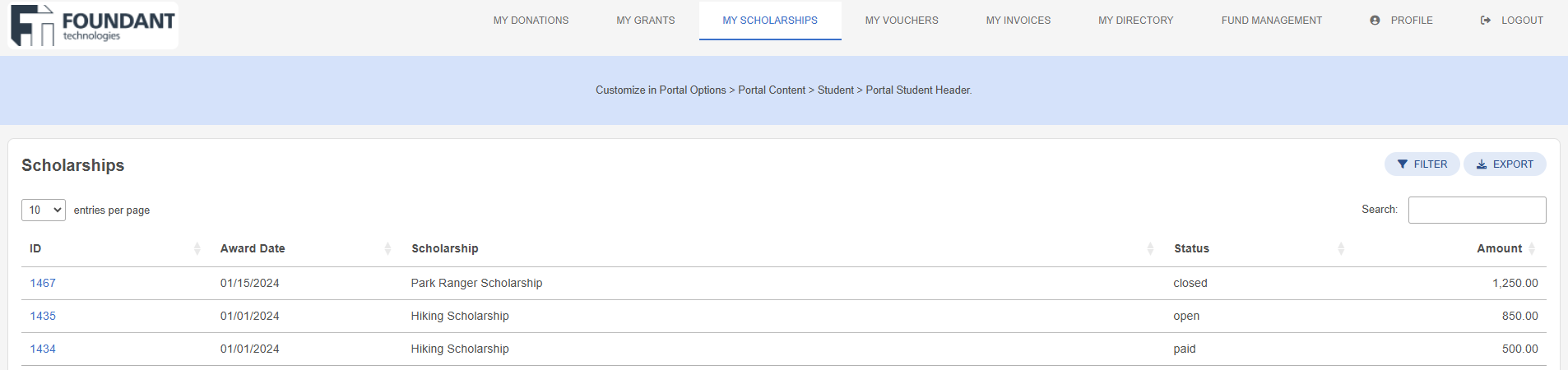 students tab