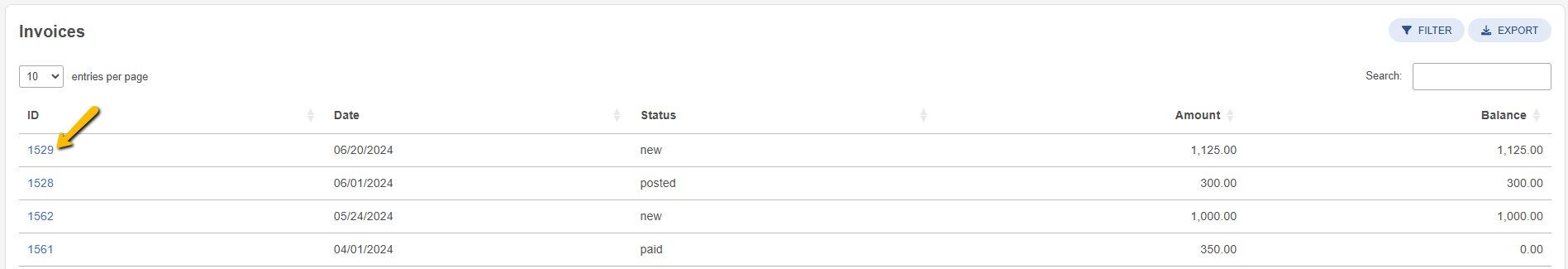 invoice id