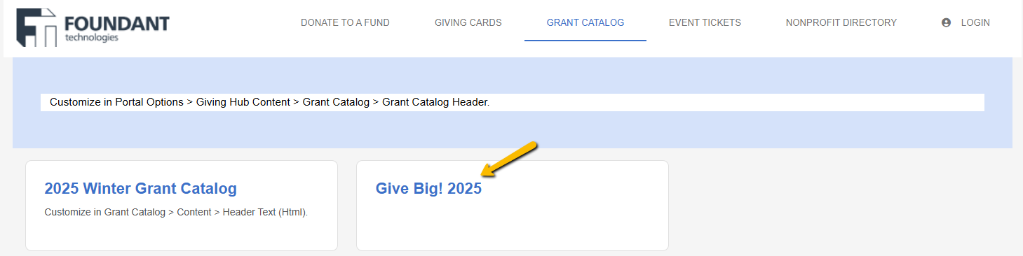 grant catalog title