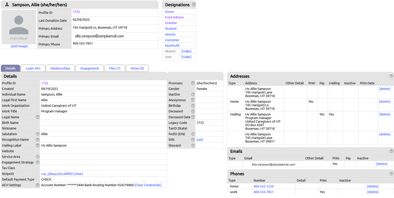 profile designations