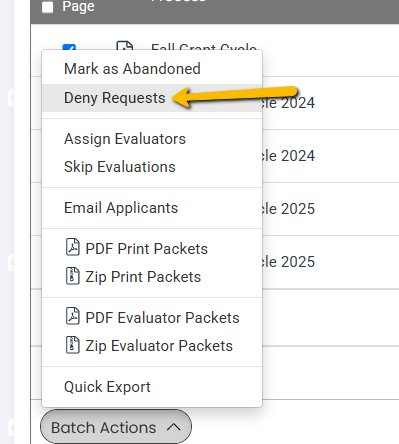 deny requests