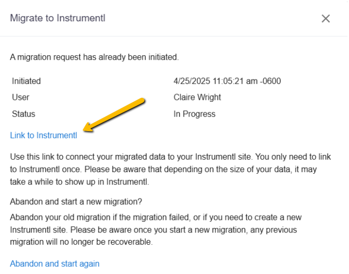 link to instrumentl button