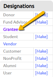 grantee designation
