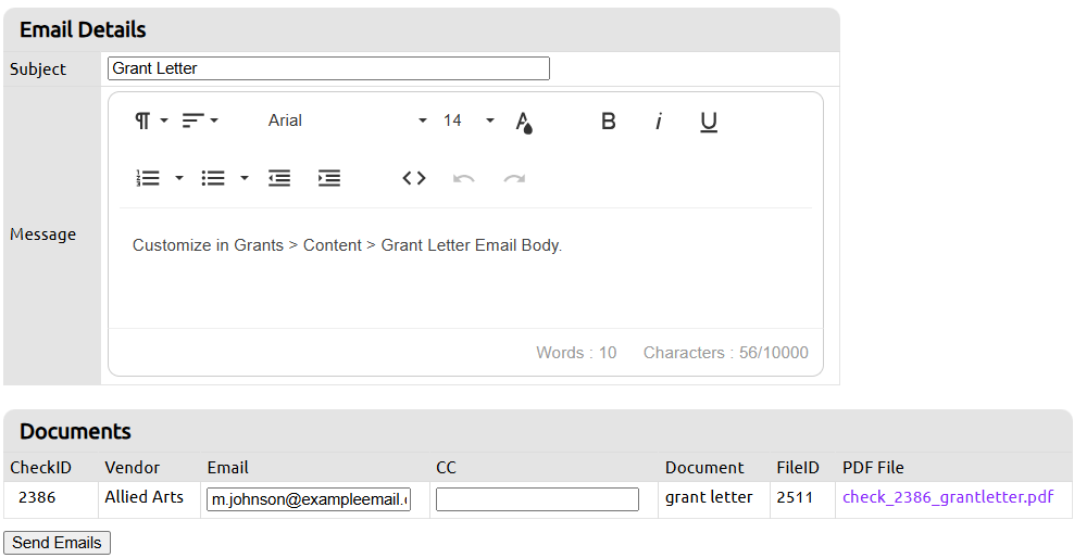 email preview