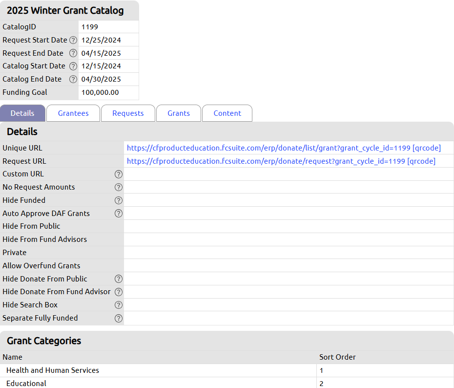 grant catalog