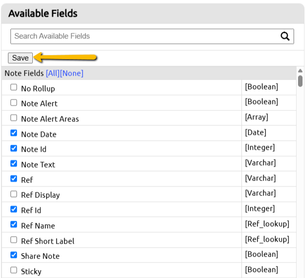 note fields boxes