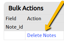 delete notes button