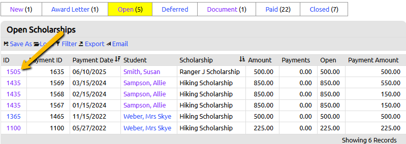 scholarship ID
