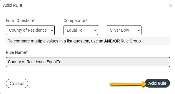 add rule button
