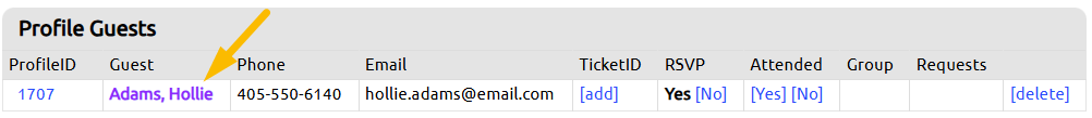 guest name