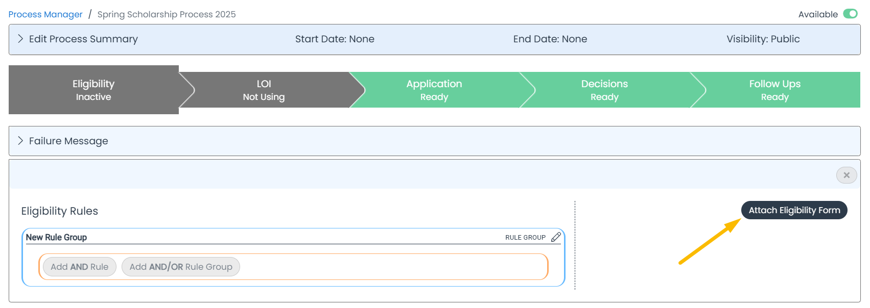 attach eligibility form button