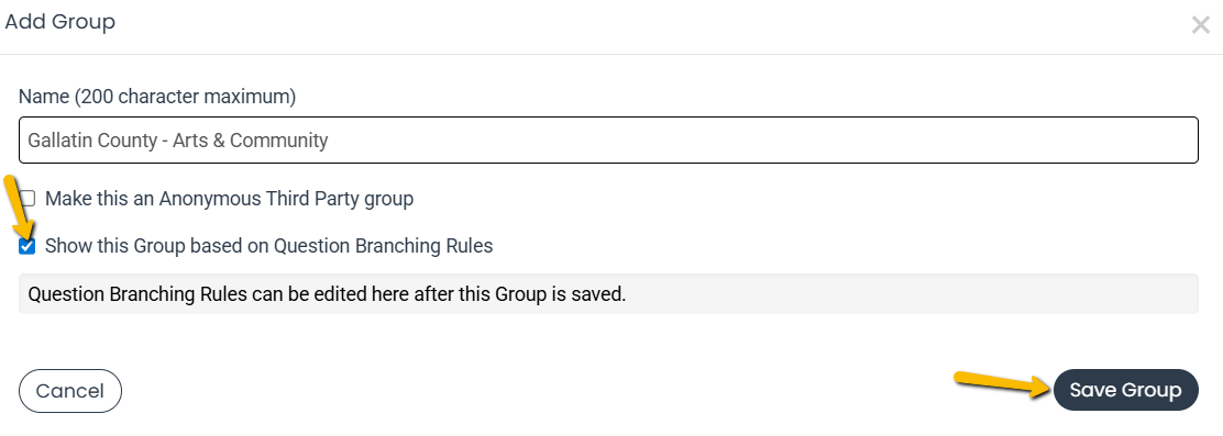 add a new group and save