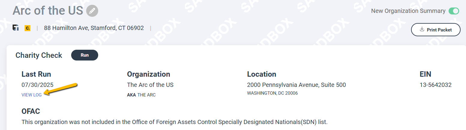 view log button