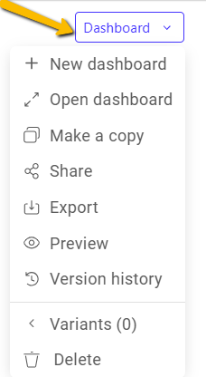 dashbooard dropdown