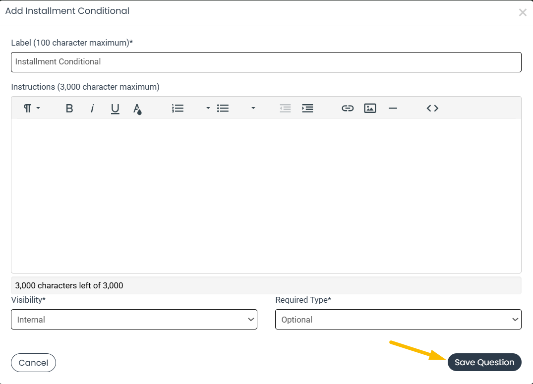 save question button