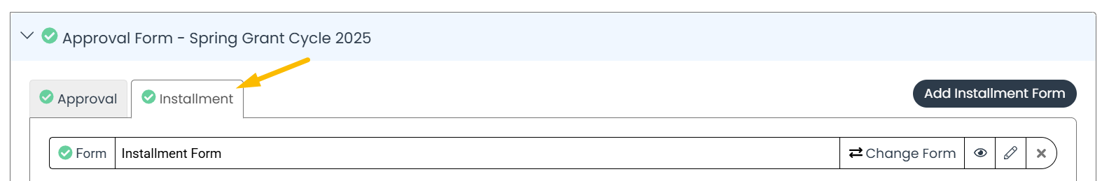 installment tab