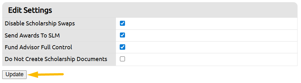 update button