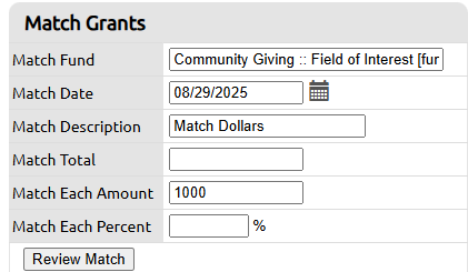 match grants information