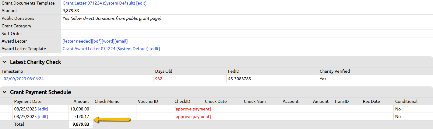 negative payment line