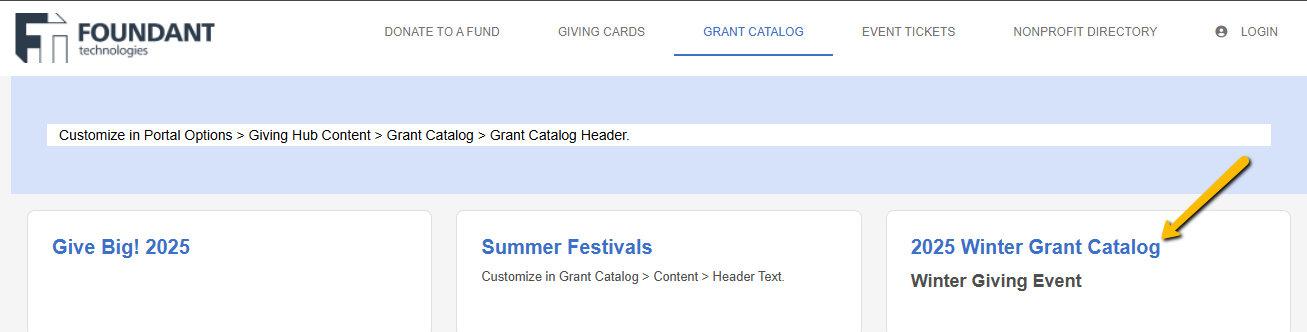 grant catalog name