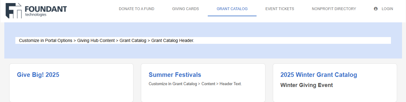 grant catalog page