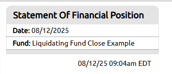 no assets or liabilities balance sheet