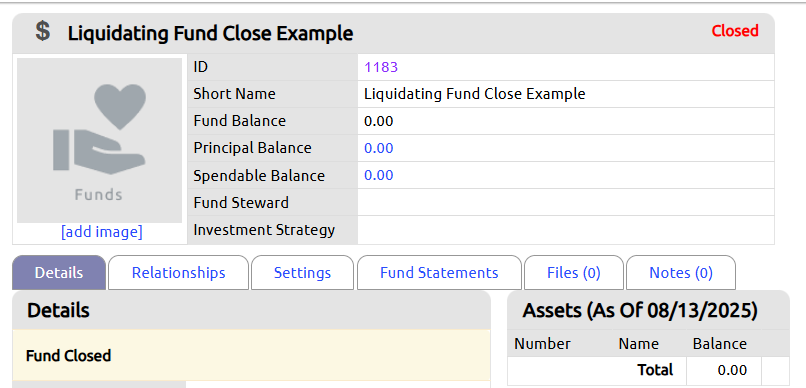 fund closed