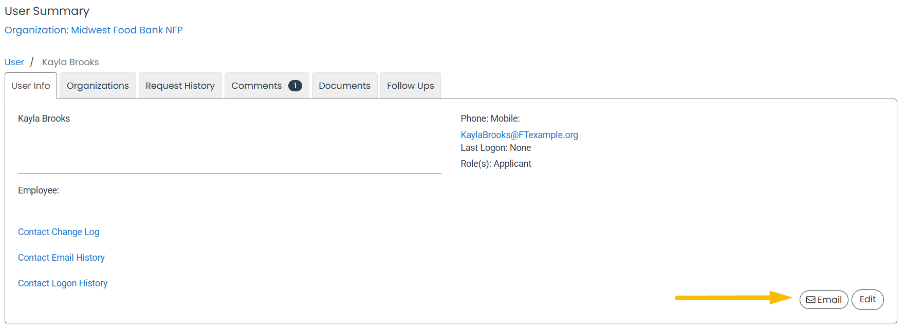 Email button