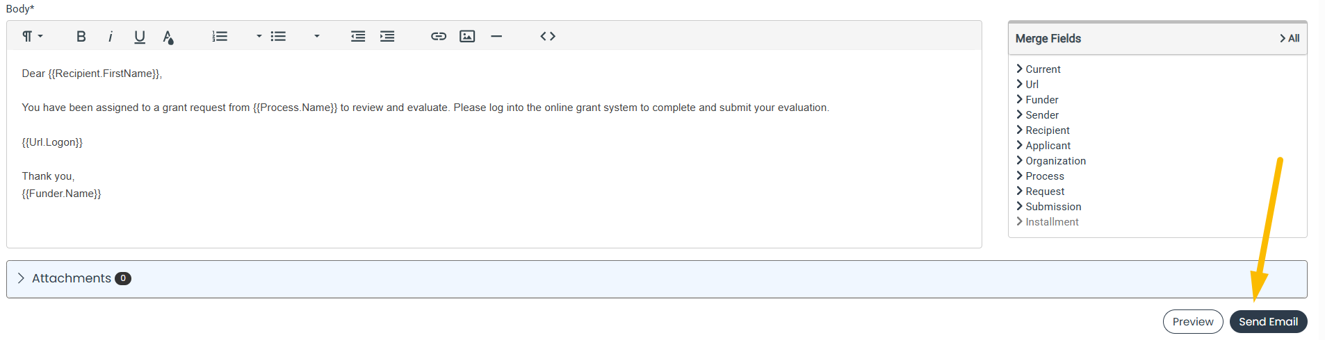 Click send email