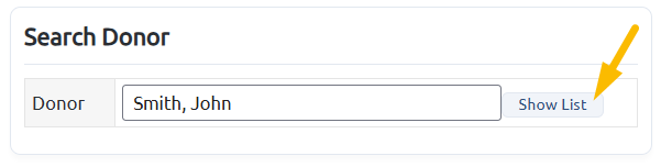search donor field