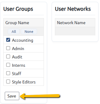 save button