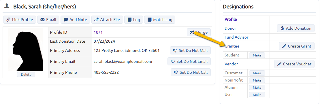 example designation