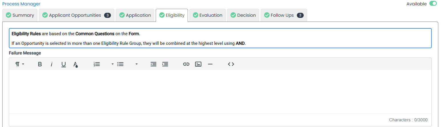 test eligibility button