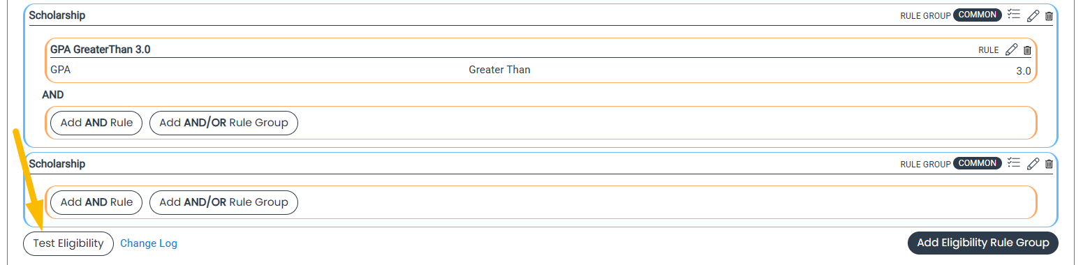 test eligibility button