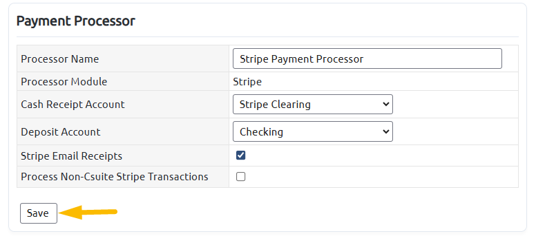 save payment processor