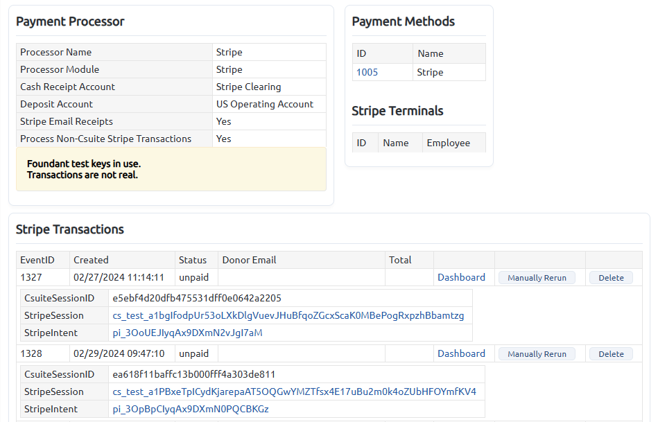 stripe transactions