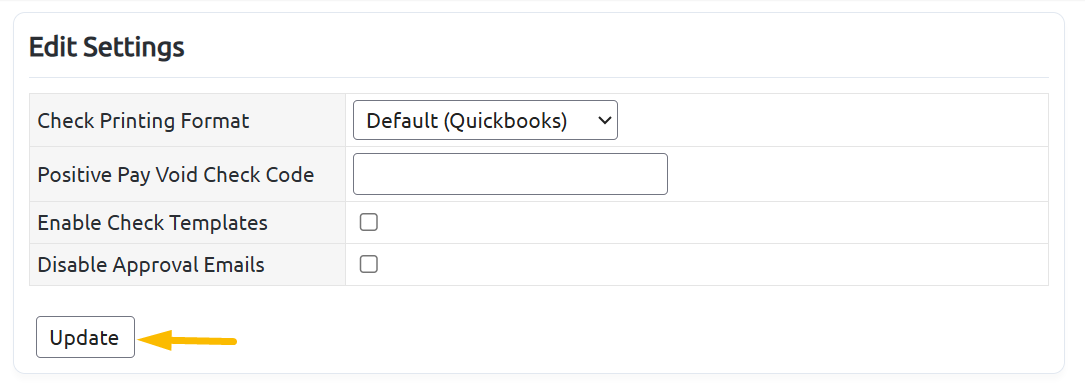 update button