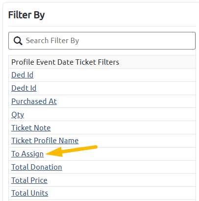 to assign filter