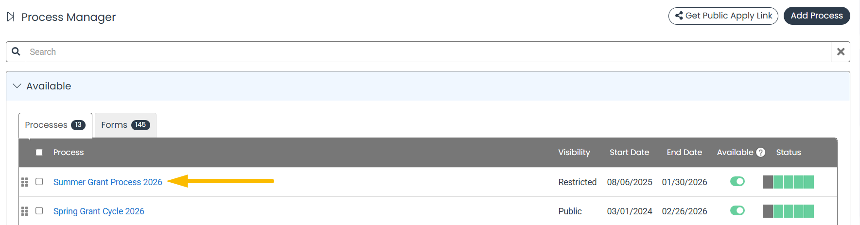 process name
