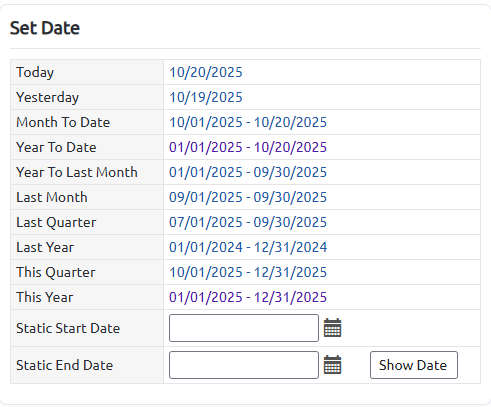 set date options