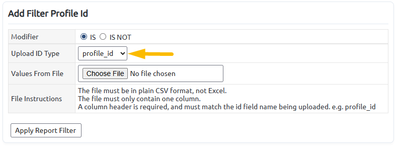 upload id type