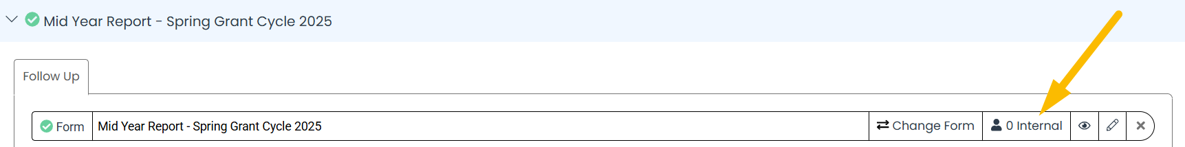 Select internal users button