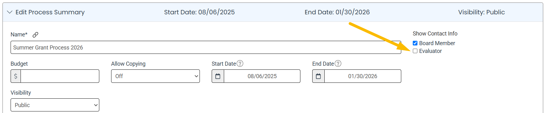 roles checkboxes