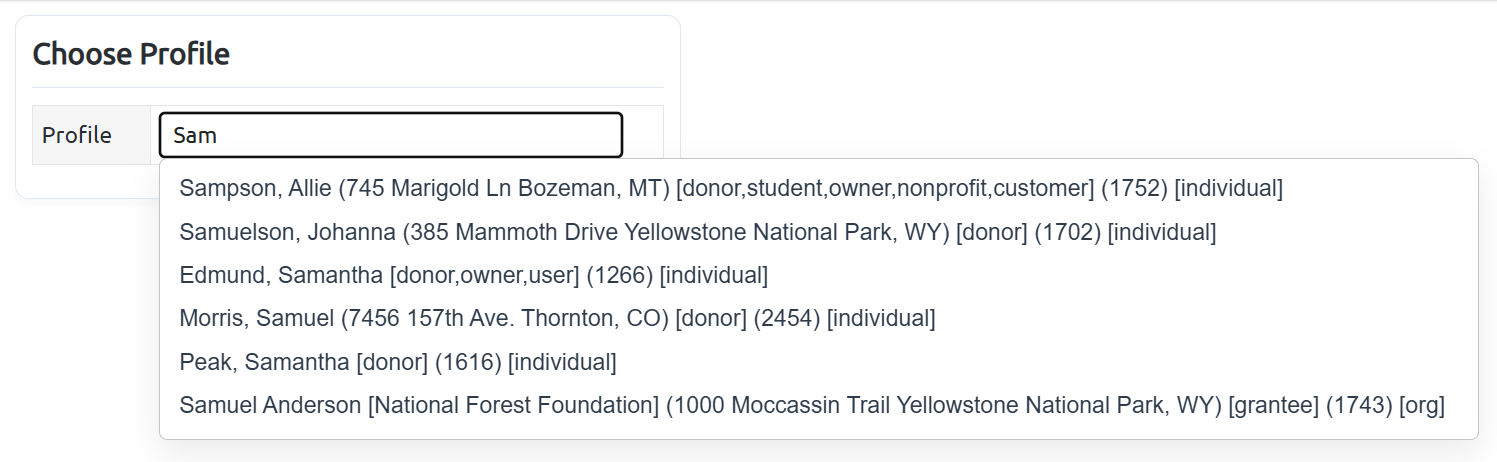 search profile name