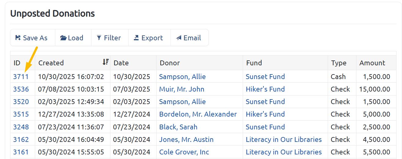 donation ID