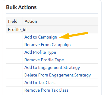 profile bulk action